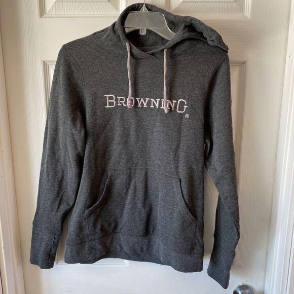 Browning Tops - Browning Hoodie Women’s Medium Pouch Thumbholes Grey Pullover